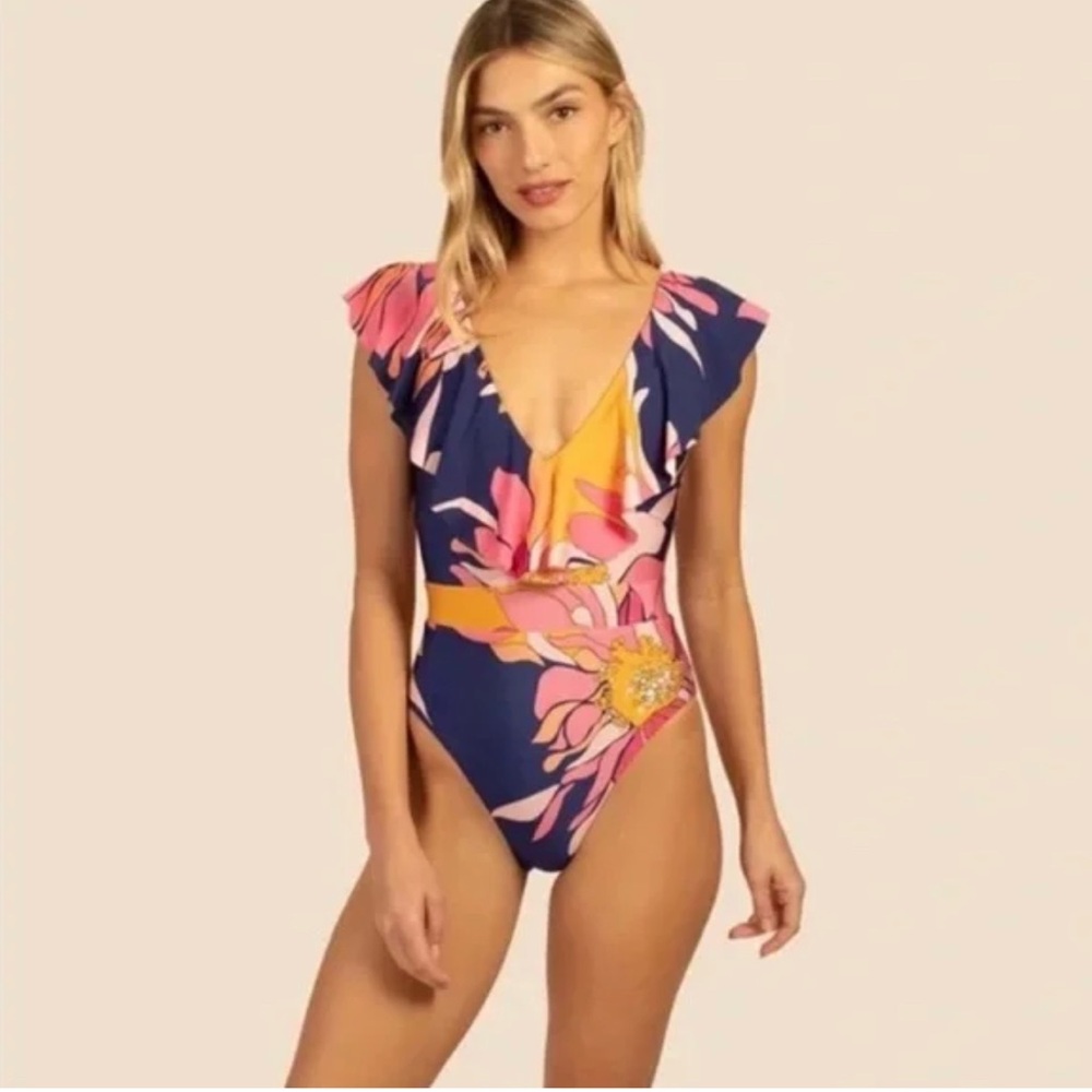 Trina Turk Breeze Ruffle Size 10 One Piece